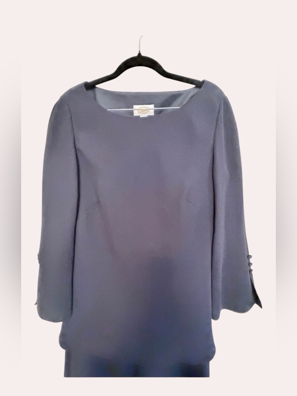 Talbots Slate Blue Long-Sleeve Shift Dress